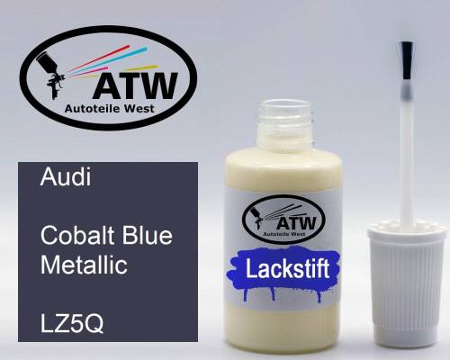 Audi, Cobalt Blue Metallic, LZ5Q: 20ml Lackstift, von ATW Autoteile West.